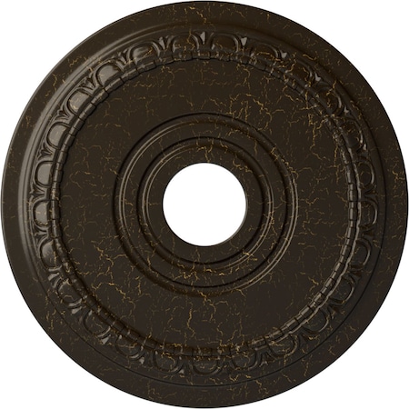 Ekena Millwork Munich Ceiling Medallion (Canopies up to 5 5/8"), 17 1/2"OD x 3 5/8"ID x 1"P, Stone Hearth Crackle CM17MUSHC